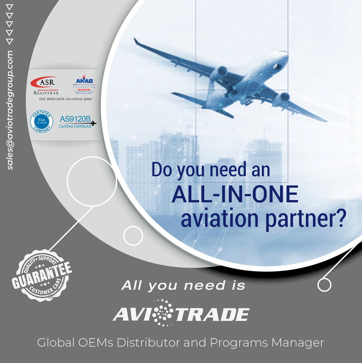 ✈ 𝐑𝐞𝐚𝐝𝐲 𝐟𝐨𝐫 𝐭𝐚𝐤𝐞𝐨𝐟𝐟? #AvioTrade has you covered! 🌐✨
Your one-stop aviation procurement source.

📌𝐂𝐨𝐧𝐭𝐚𝐜𝐭 𝐮𝐬:  sales@aviotradegroup.com

#AvioTrade #AvioTradeGroup #AllYouNeed #AviationIndustry #SupplyChain #VMI #SpecializedTools #SkyHighServices