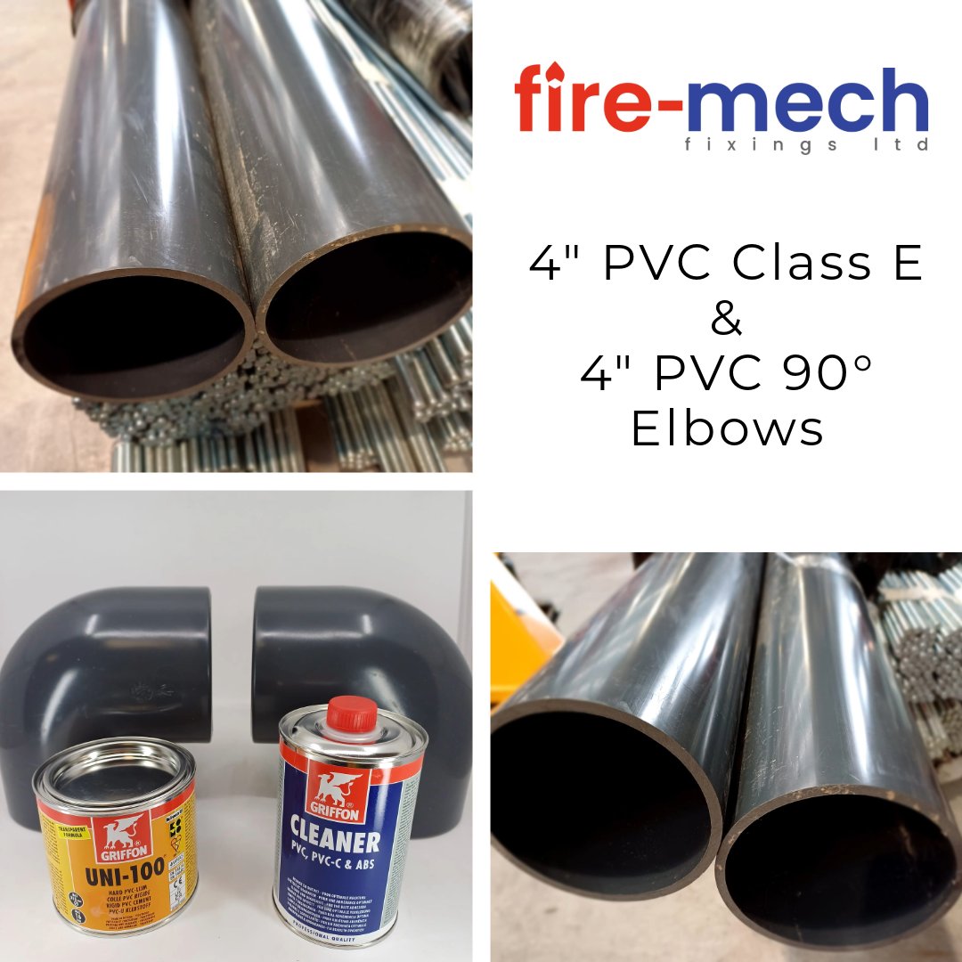 firemechfixings's tweet photo. 🟥🟦 4" PVC Class E Pipes & 4" PVC 90° Elbows - Sourced and supplied for a customer #PVC #PVCPipes #PVCFittings
#FireMech - your #CustomBrackets and #PipeSupports experts
We also specialise in #MalleableIronFittings #Gr8LOK by #GruvLOK #HDG #HotDippedGalv #CPVC #CPVCPipes https://t.co/m9ybpiYe0b