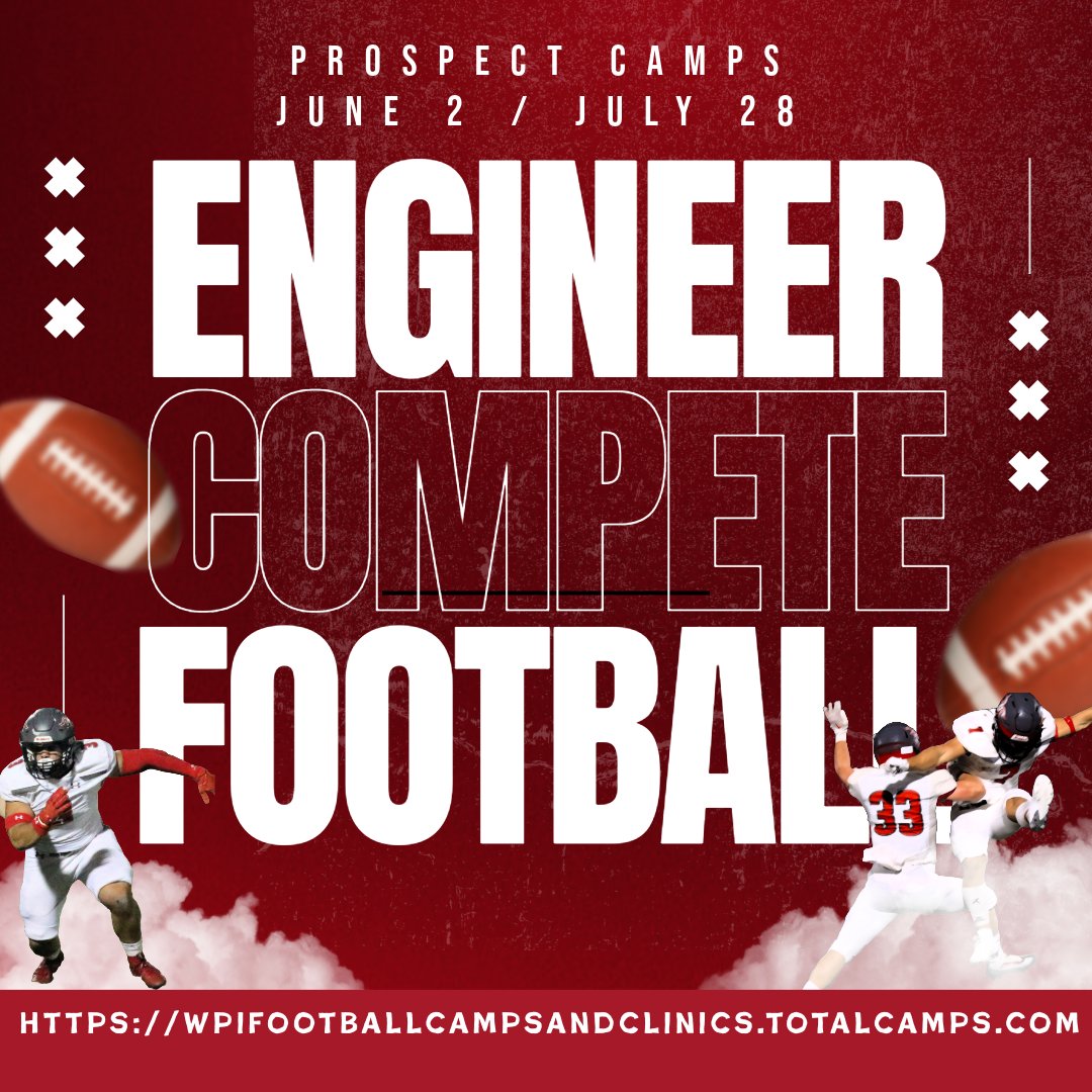 TWO 2⃣ OPPORTUNITIES TO COMPETE / LEARN / SHOWCASE YOURSELF IN FRONT OF THE @WPIFootball STAFF THIS SUMMER MARK YOUR CALENDAR AND SIGN-UP TODAY 📅 …ootballcampsandclinics.totalcamps.com