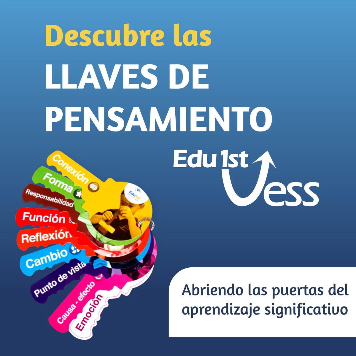 Descubre las llaves de pensamiento Edu1st VESS 🔑✨Diseñadas para abrir las puertas del aprendizaje significativo, estas llaves desbloquean el potencial de cada estudiante al fomentar la curiosidad, la innovación y el pensamiento crítico 💙