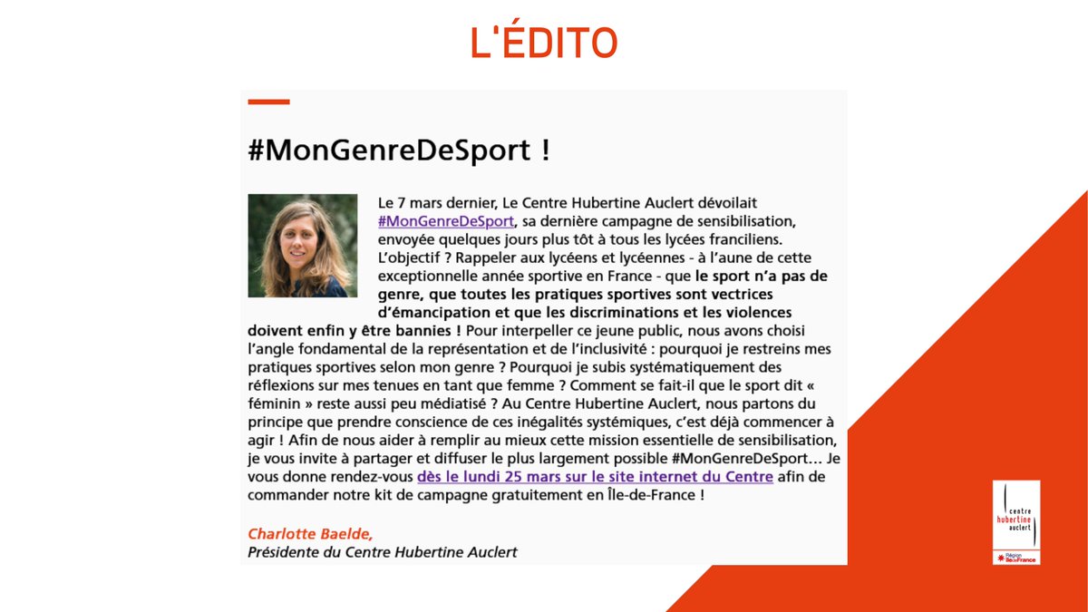 CentreHubertine's tweet photo. La dernière #Cybertine du @CentreHubertine est en ligne ! "#MonGenreDeSport est là pour rappeler que le sport n’a pas de genre et que les discriminations et les violences doivent enfin y être bannies !" 👉 Toutes les infos féministes franciliennes ici : https://t.co/9Era8IXC27 https://t.co/1kaTfmI7eT