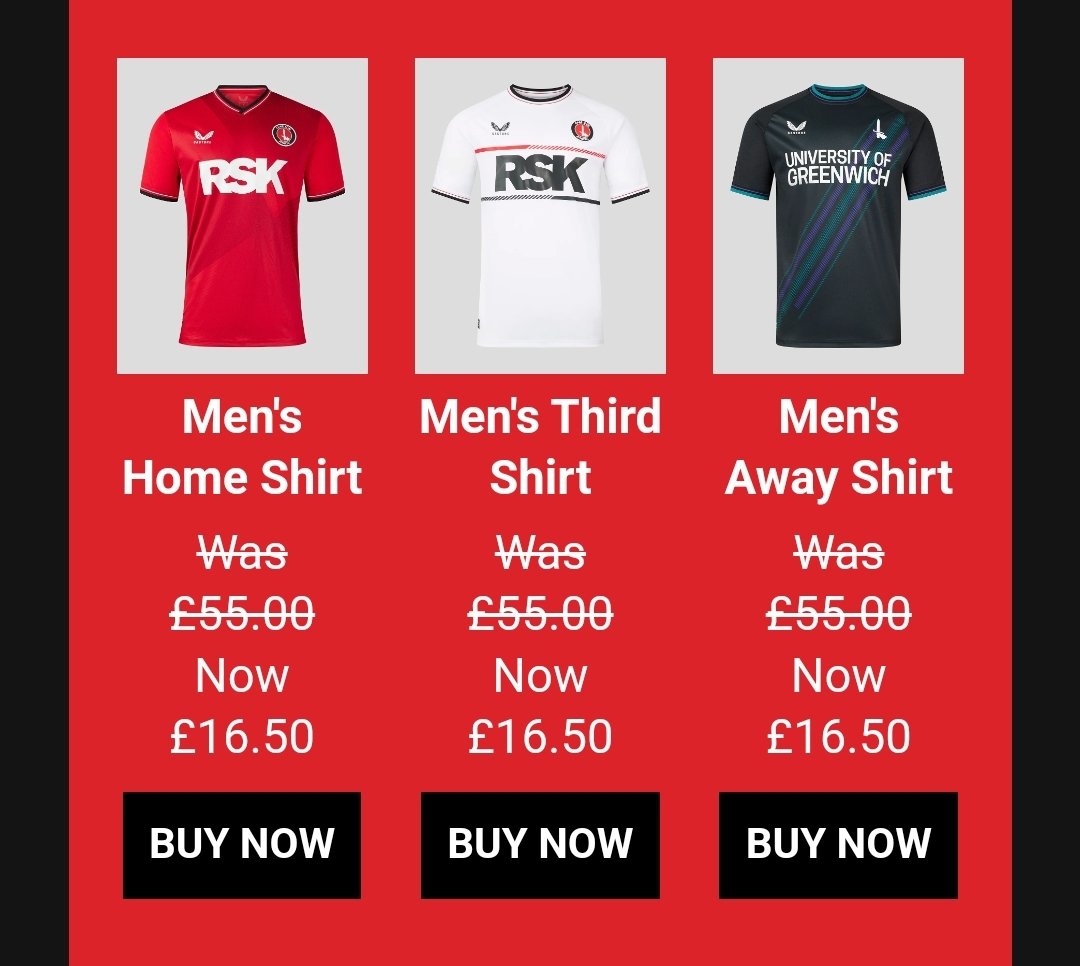All #cafc kits have just been reduced to £16.50 in the #cafc store 🙌🏻