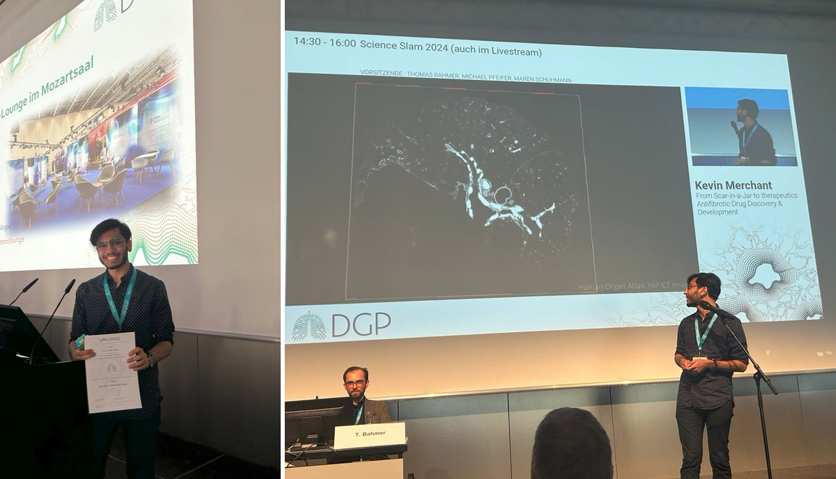 Michael Gerckens (@michaelgerckens) on Twitter photo Excellent talk by Kevin Merchant from the Burgstaller Lab - explaining our antifibrotic drug discovery work and winning the 2nd price at the ScienceSlam at #DPGPneumo24. <a href="/CPC_Imaging/">Gerald Burgstaller</a> <a href="/AlionderCPC/">Önder Yildirim</a> #CureIPF <a href="/KoczullaR/">rembert koczulla</a> Excellent talk by Kevin Merchant from the Burgstaller Lab - explaining our antifibrotic drug discovery work and winning the 2nd price at the ScienceSlam at #DPGPneumo24. <a href="/CPC_Imaging/">Gerald Burgstaller</a> <a href="/AlionderCPC/">Önder Yildirim</a> #CureIPF <a href="/KoczullaR/">rembert koczulla</a>