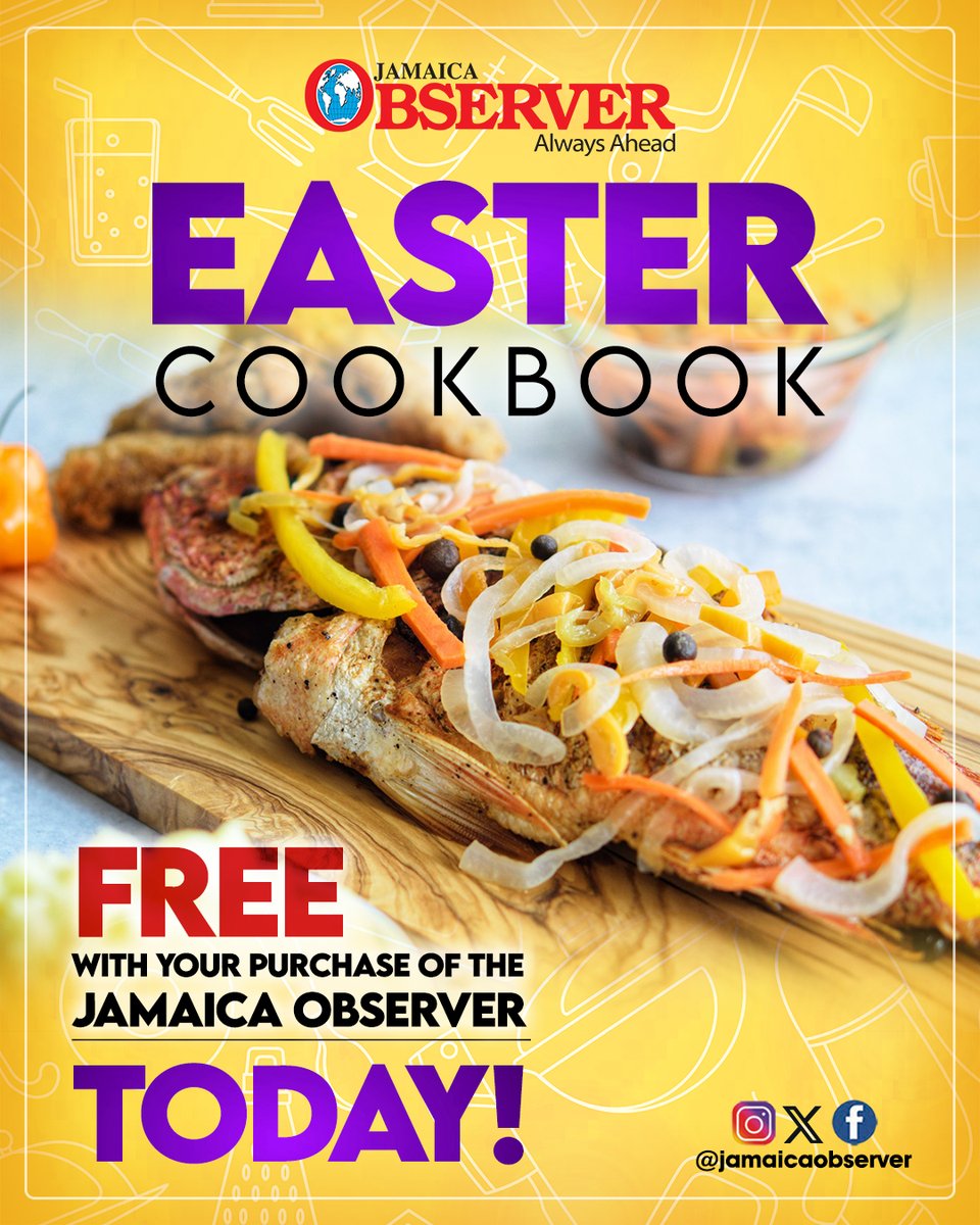 Grab your copy of the Jamaica Observer today and get your FREE Easter Cookbook! 🐰📚 

Get ready to spice up your Easter festivities with delicious recipes and culinary inspiration. Don't miss out on this eggcellent offer! 🌟🍽️📰

#JamaicaObserver #EasterCookbook…