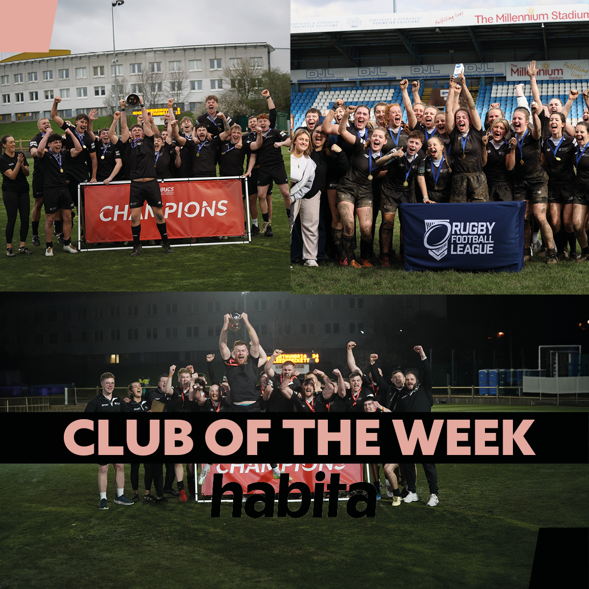 CLUB OF THE WEEK Sponsored by @habitanewcastle This weeks winners as selected by VP SPORT Harvey Burn are… 🏉 RUGBY LEAGUE 🏉 They've done the treble treble, Men's 1st team & 2nd team won the league and cup, and the womens won the league! WHAT A SEASON! 🏉🏉