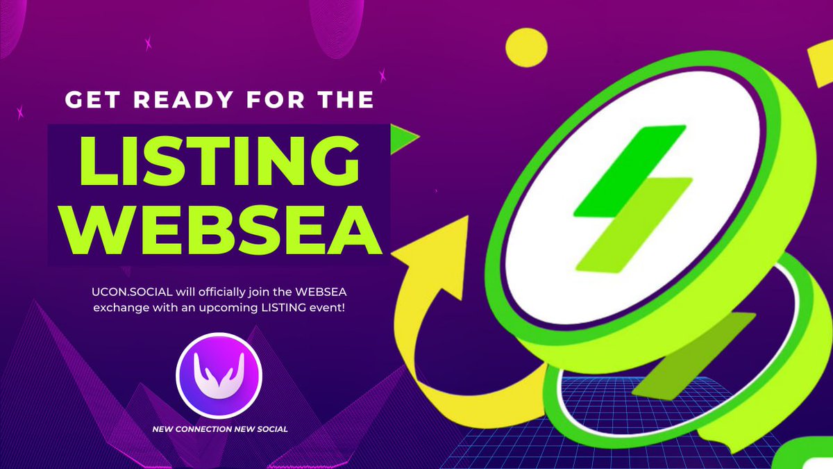 🤩 READY FOR THE WESEA LISTING EVENT 🤩

📣 UCON.SOCIAL will officially join the WebSea exchange with an upcoming LISTING event!

✉️ Contract: bscscan.com/token/0x1a8ae4…

Read more here: t.me/uconnews/198