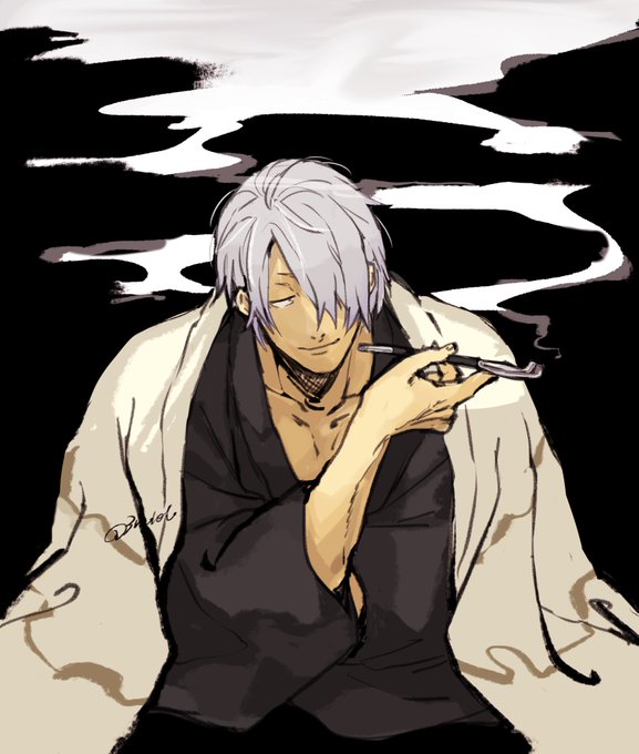 「grey hair smoking」 illustration images(Latest)