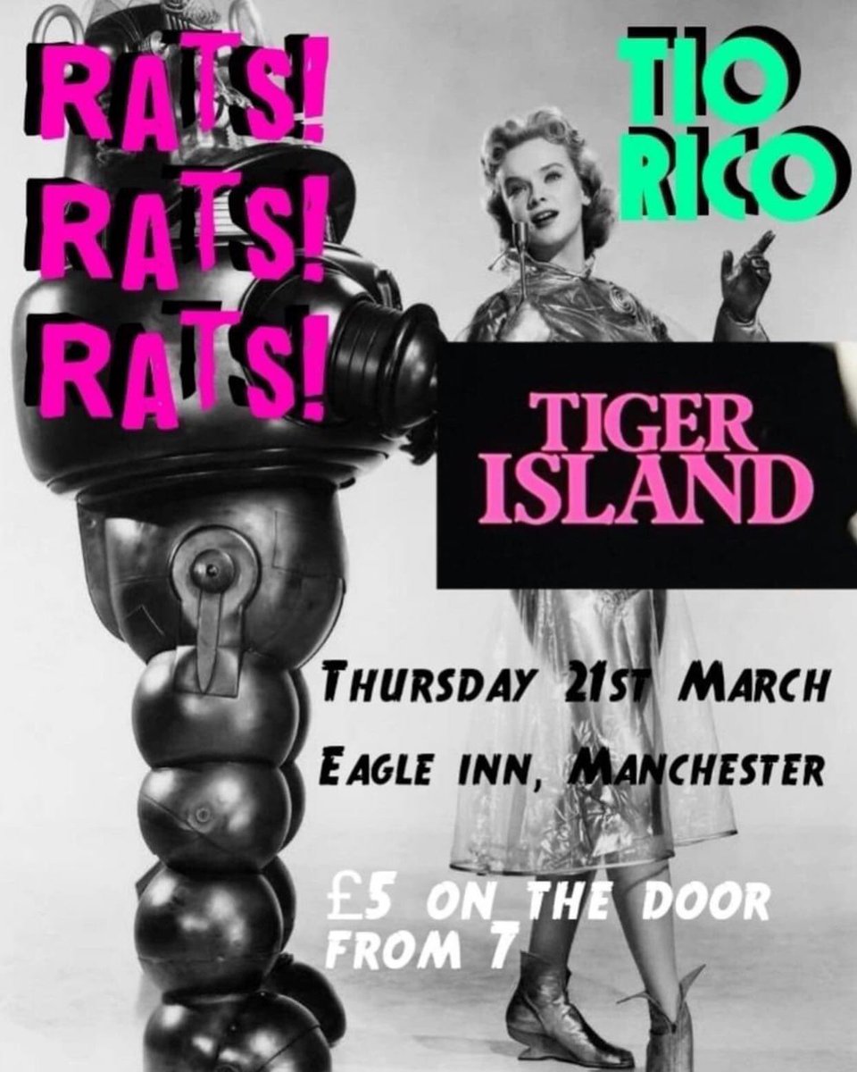 TONIGHT!
Get down to the <a href="/EagleInnSalford/">The Eagle Inn</a> for a night of NOISE with us , Tiger Island and Rats Rats Rats!
#punk 
#salford #manchester #grunge