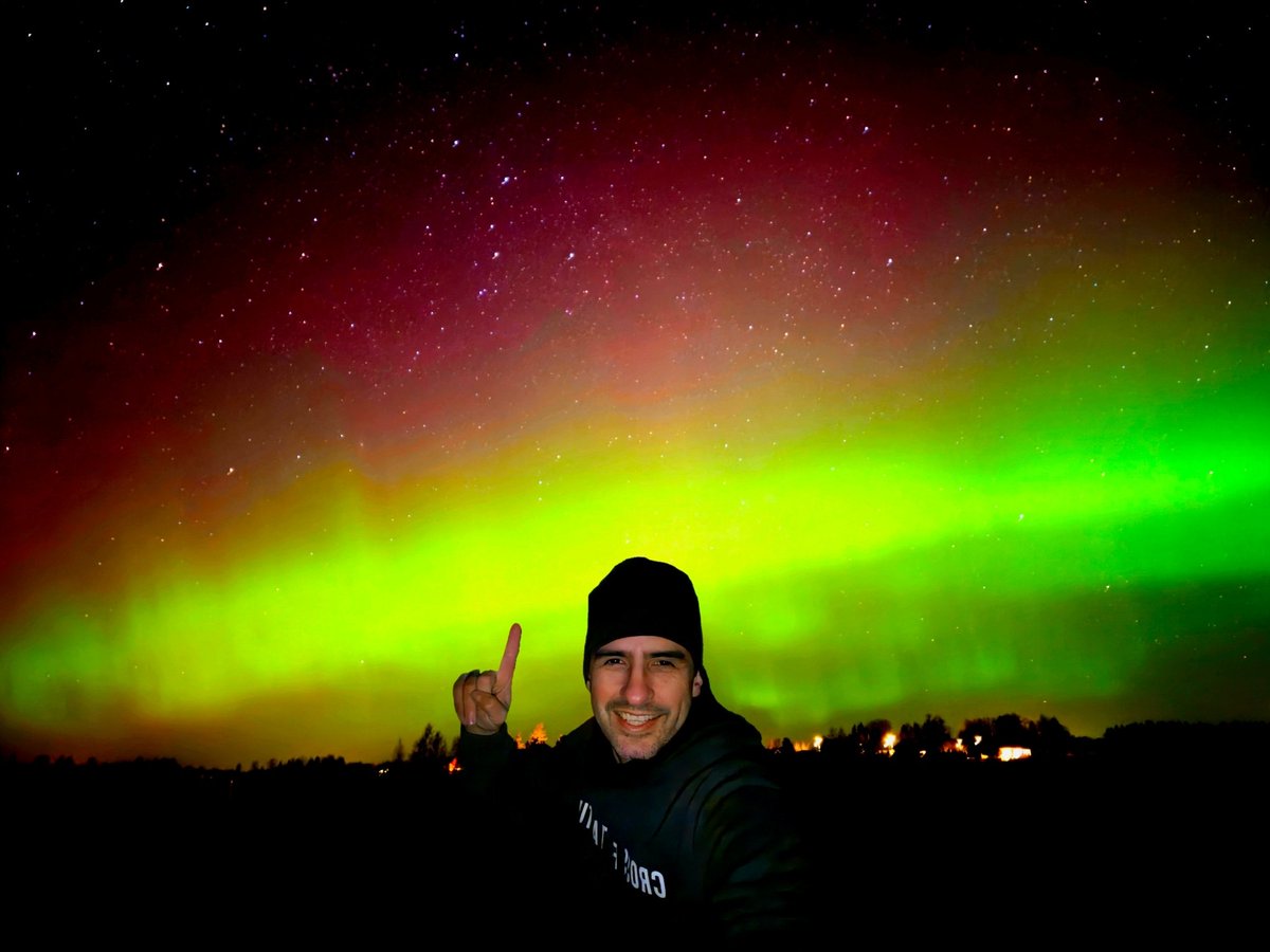 Chased the #NorthernLights for years in Iceland &amp; Finland but struck out by weather. Finally saw this incredible display from my own backyard in #Estonia! Even visible to the naked eye - unforgettable! 😍 #AuroraBorealis #BucketList #Tartu #astrophotography #estonia2024