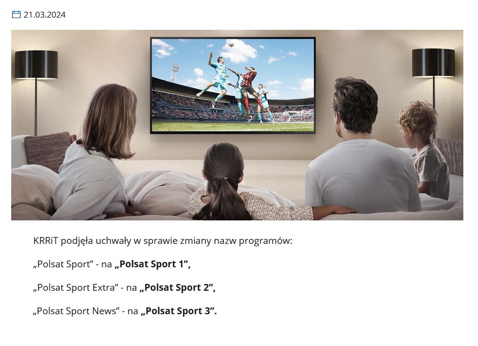 Sportowe programy Telewizji Polsat zmieniają swoje nazwy