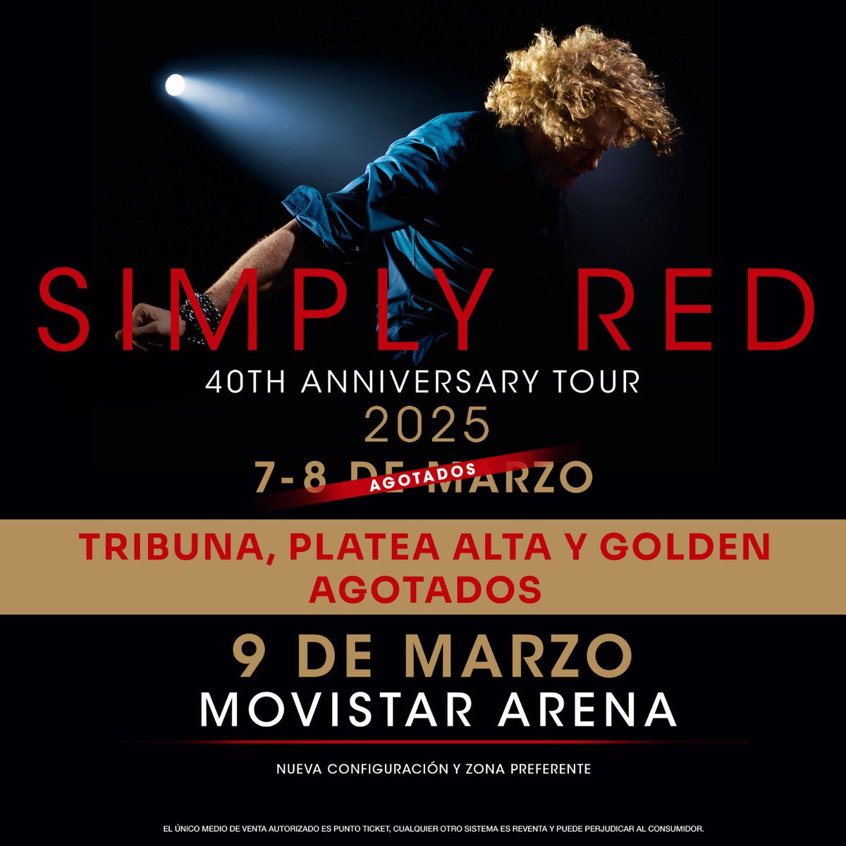 Ladies and gentlemen... esto es una locura! 😱 En poco más de 1 hora de venta @simplyredofficial agota 3 locaciones completamente! Ya conseguiste tu entrada? Corre porque el que pestañea, pierde! Tickets en @puntoticket 👉 puntoticket.com/simply-red #SimplyRed #SimplyRedMusic