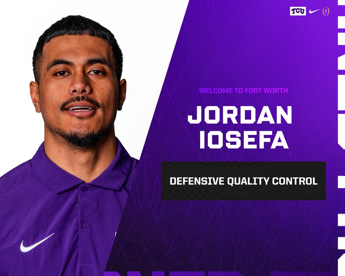 Welcome to Funky Town! @CoachIosefa, Defensive Quality Control #BleedPurple | #GoFrogs