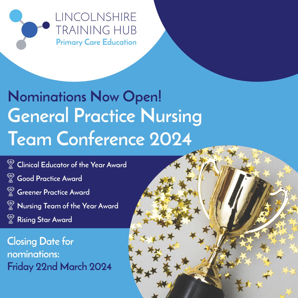 DEADLINE NOW EXENDED TO END OF MONDAY 25TH MARCH! Submit your nomination at the following link: lincolnshiretraininghub.nhs.uk/events/lincoln…