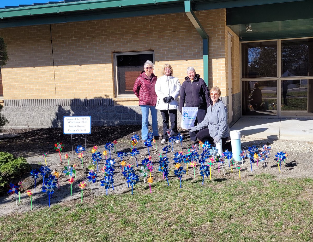 We thank the Woman's Club of Penns Grove-Carney's Point for installing their pinwheel garden early! We appreciate their continued support of happy and healthy childhoods. Please contact us today to order your pinwheels so you can 'plant' a pinwheel garden too. #CAPMonth