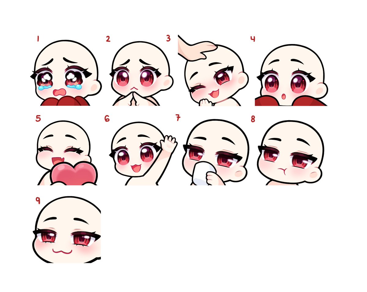 Working on more YCH Emotes✨
✦These are completely customisable 
✦ Order on my: Kofi or Vgen
    Or DM me 💌