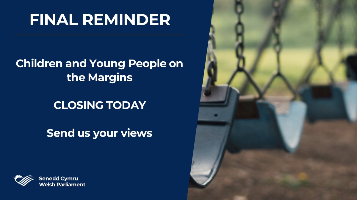 🚨FINAL REMINDER: Today is the last day to get your responses in for our inquiry into Children and Young People on the Margins Here is the how to contribute 👇 business.senedd.wales/mgIssueHistory…