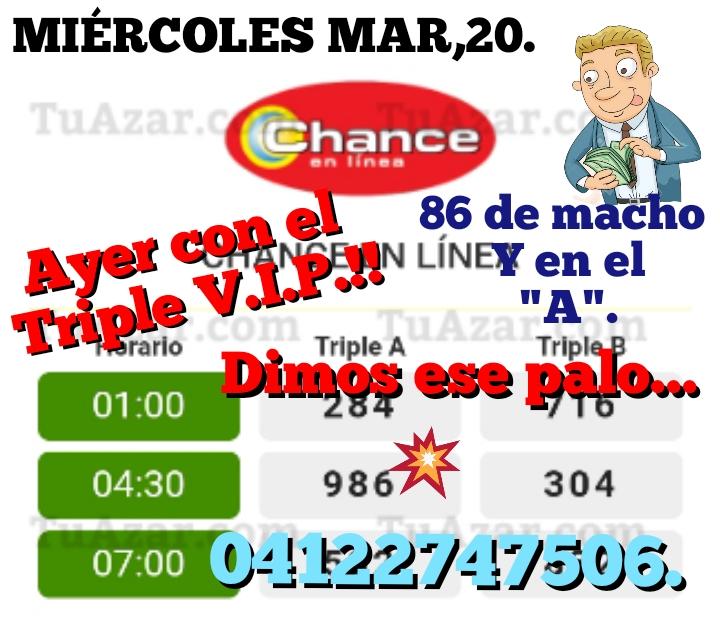 lotohipico's tweet photo. Ayer miercoles...
Con ese palo del 86 y en el "A".
#TripleVIP.
Suscriptores.
04122747506.
WhatsApp. https://t.co/FoX3BshQIZ