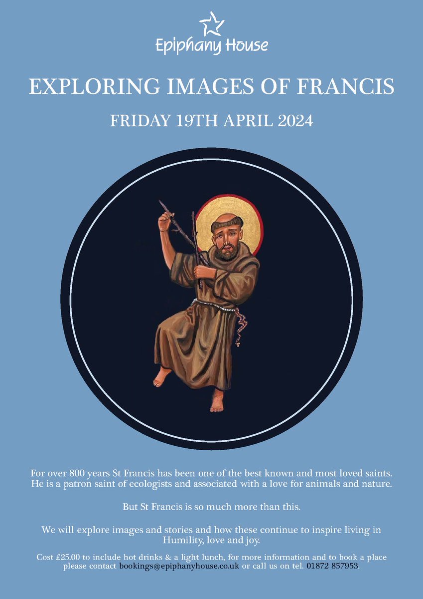 On Friday 19th April 2024 the house will host a day exploring the images of St. Francis.