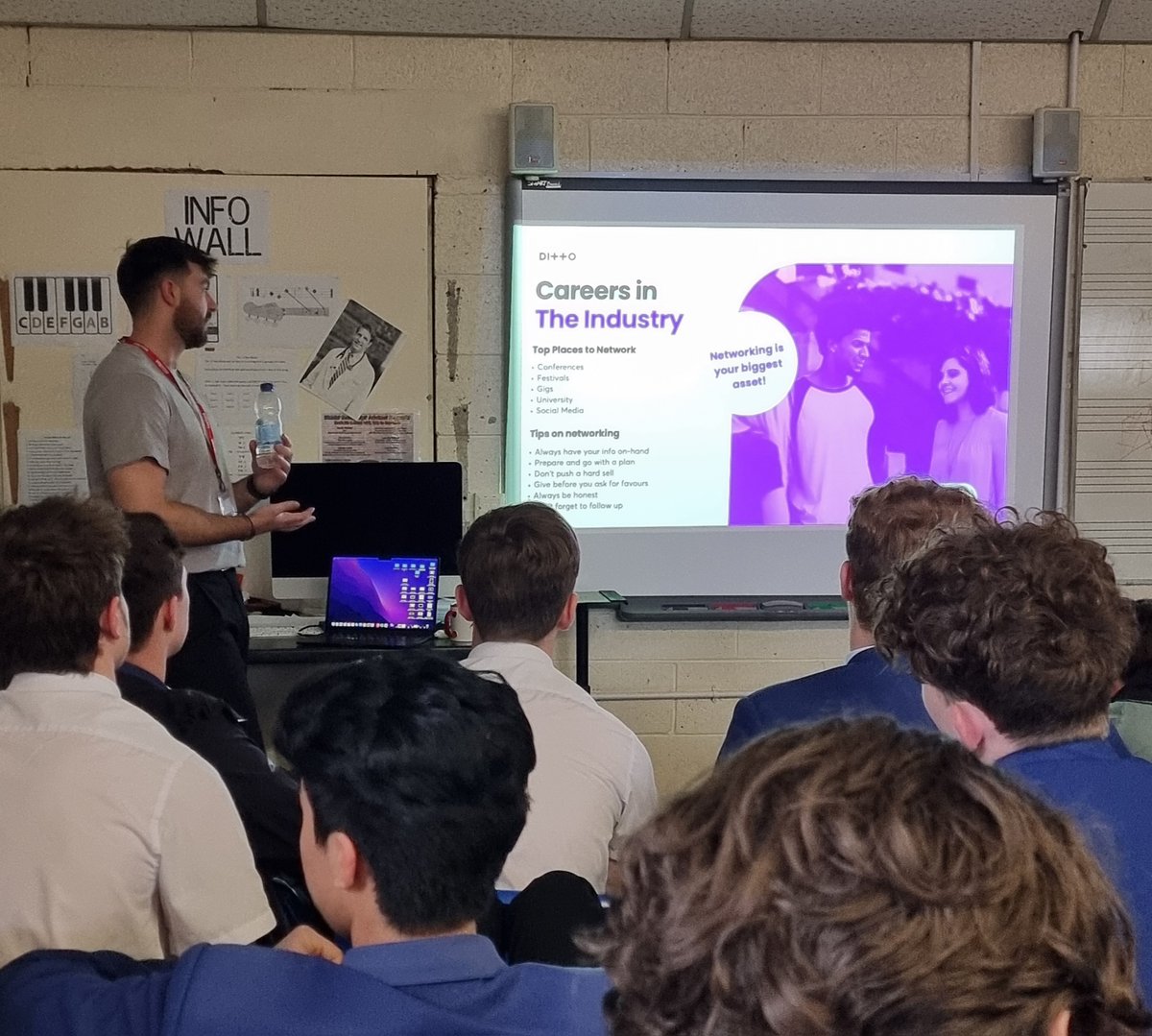 Our KS4 & 5 Music students had a music industry talk from Ditto Music this week and learnt about self-promotion, music distribution, and how to earn money as a music artist. Our boys had plenty of questions on how to progress in the music industry! Thank you @Dittomusic