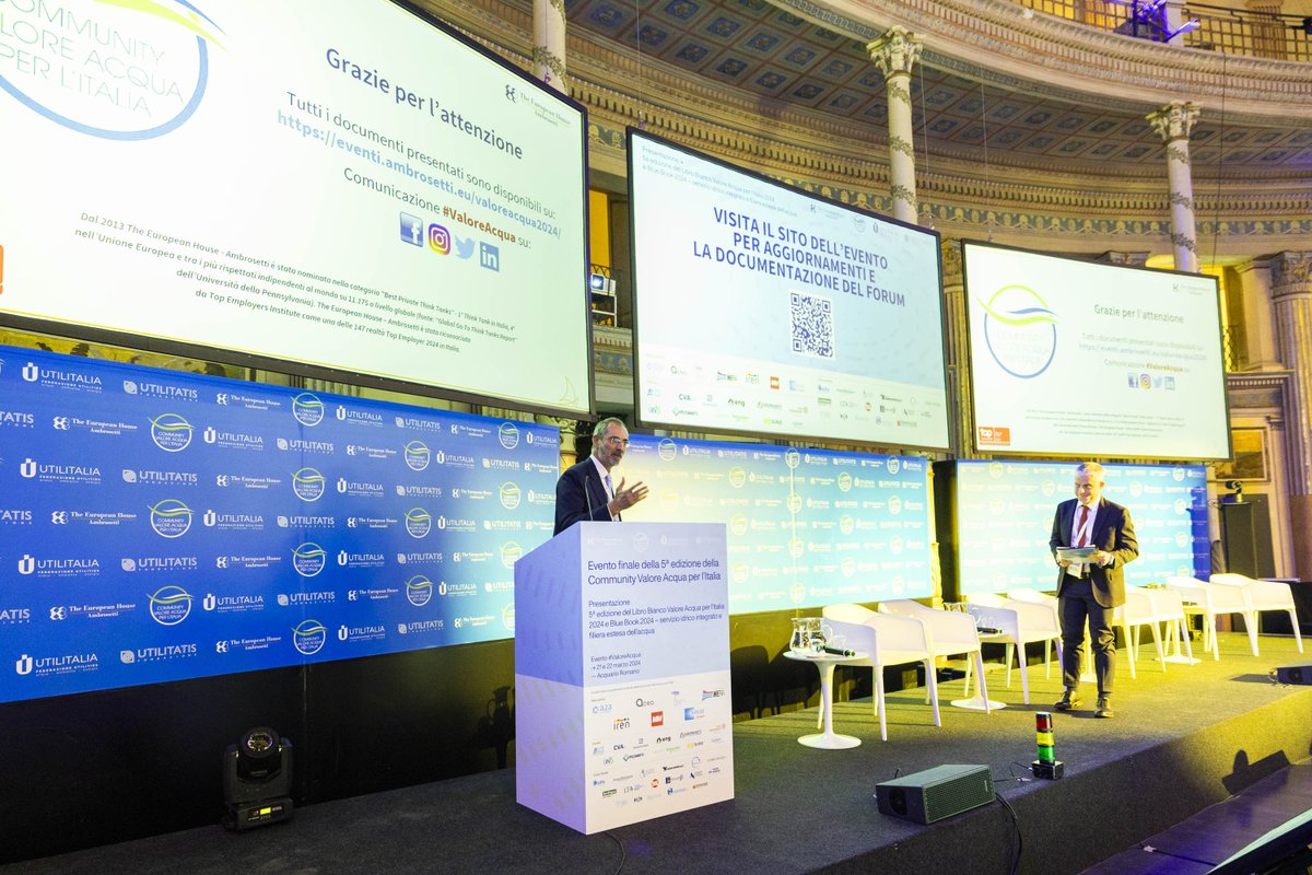 Ambrosetti_'s tweet photo. #ValoreAcqua 8° messaggio chiave
Una tariffa idrica adeguata può contribuire ad attribuire il giusto valore alla risorsa idrica e al servizio a questa collegato, sostenendo la crescita degli investimenti e garantendo l’efficientamento della rete infrastrutturale https://t.co/nu0Bb1GNh4