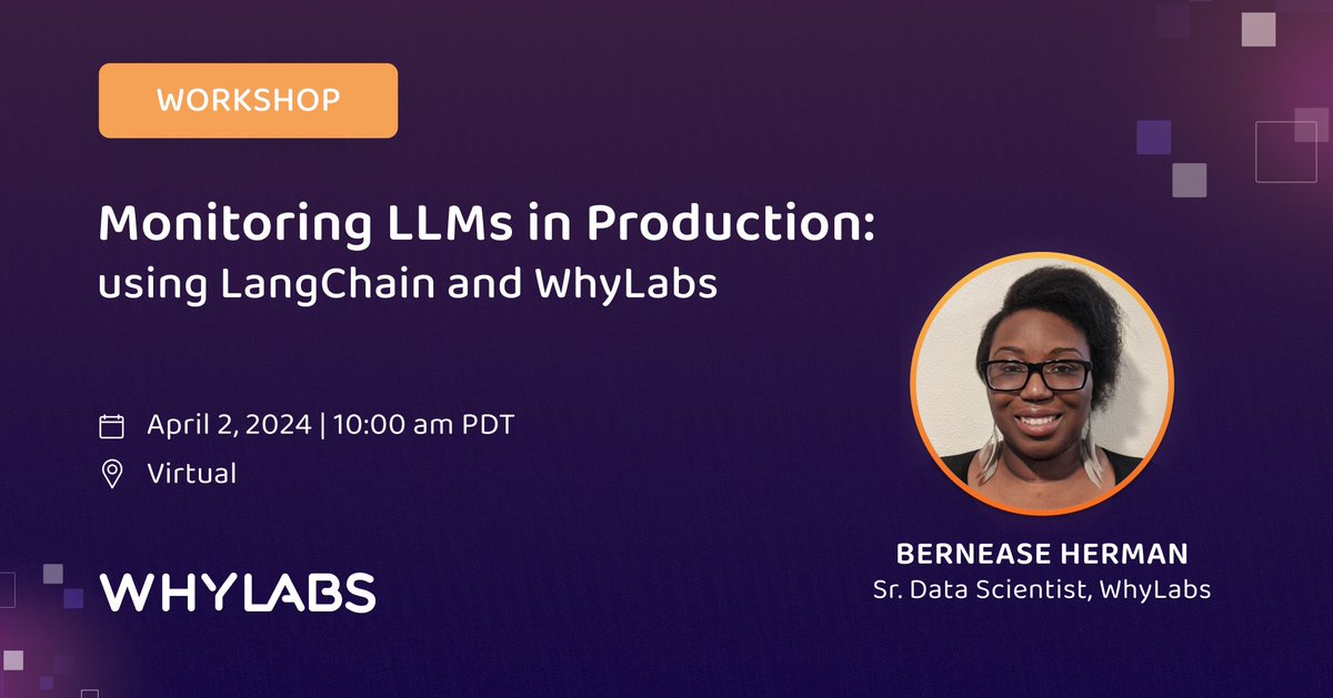 ❌Malicious prompts ❌Toxic responses ❌Hallucinations At this workshop, you’ll gain the knowledge & skills to evaluate, detect & prevent undesirable behavior in your #LLMs using LangKit with @LangChainAI! Register now: bit.ly/3Vu12YC