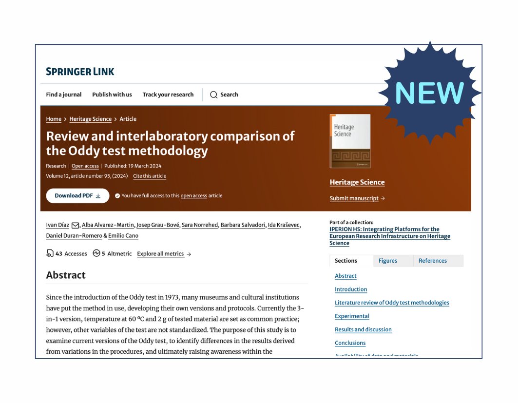 #HeritageScienceNews 📢Read the new article published on @SpringerNature, a research by 7 laboratories part of the @iperion_hs! 👉rdcu.be/dBO1a👈 #OpenAccess #RI_Eu @ICCROM @HeritageR_Hub @HeritageAustria @HertSci_UK @heritagemalta @CSIC
