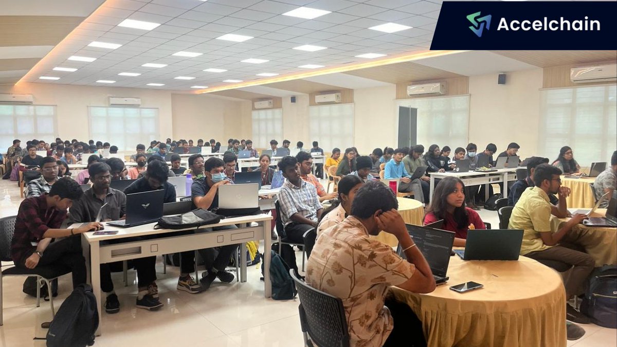 Accelchain_'s tweet photo. Impressed by the @jntuhofficial students' engagement at the recent #blockchain & #smartcontracts #workshop!
Their eagerness to explore practical applications with @Accelchain_ is a promising sign for the future.
#Accelchain #Blockchain #innovation #JNTUH #DApps https://t.co/e2f8s7p9TU