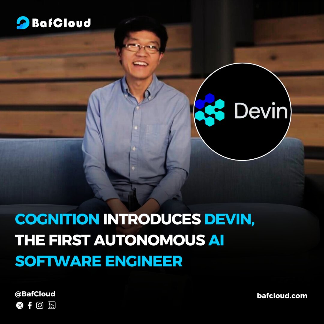 BafCloud's tweet photo. Cognition introduces "Devin," a generative AI tool capable of autonomously creating full engineering projects and debugging them based on natural language prompts.
#ai #cognition #devin #tech #machinelearning #innovation #bafcloud https://t.co/Aq5eVfHaZD