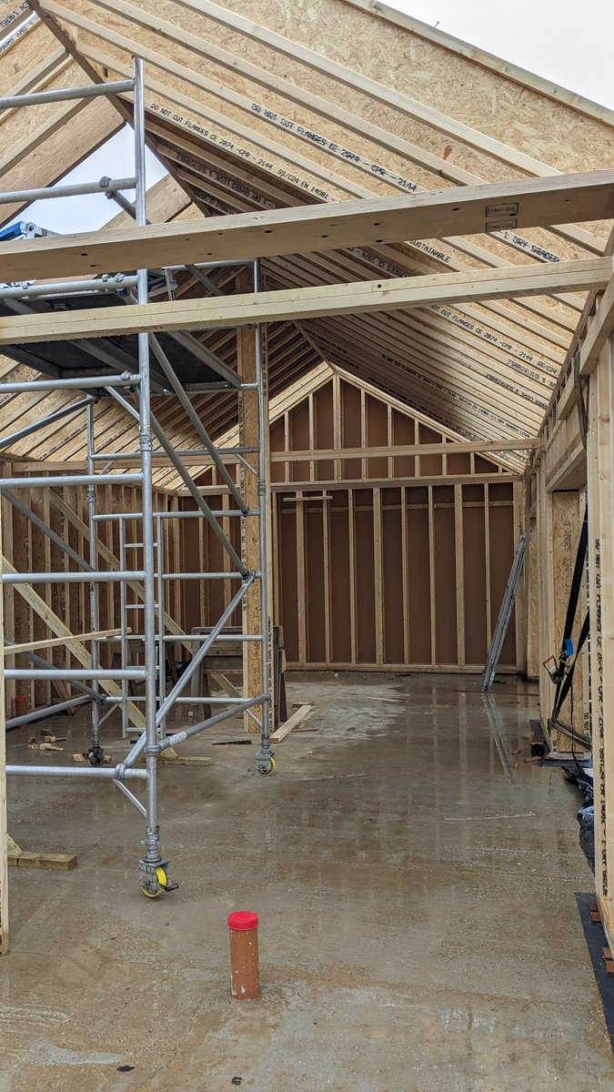 Great progress on our #enerphit plus #barnconversion in #northhertfordshire. Great job Mars Build and Timberwright! #sustainablearchitecture #retrofit #passivhaus #selfbuild @churchfarmenerphit