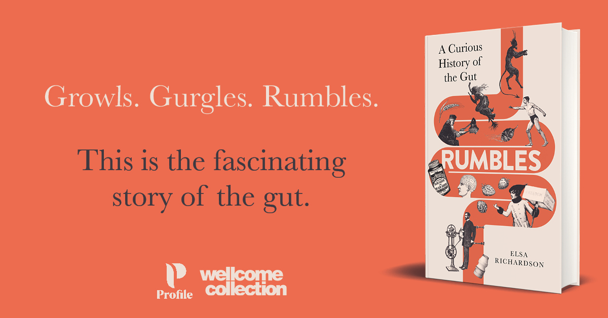 The gut is certainly the noisiest of organs, but, as @elsacrichardson argues, it might also be the most fascinating... #Rumbles: A Curious History of the Gut is a journey around our digestive system, from the ancient world to modern day. Out 9th May: tinyrul.com/RumblesBook