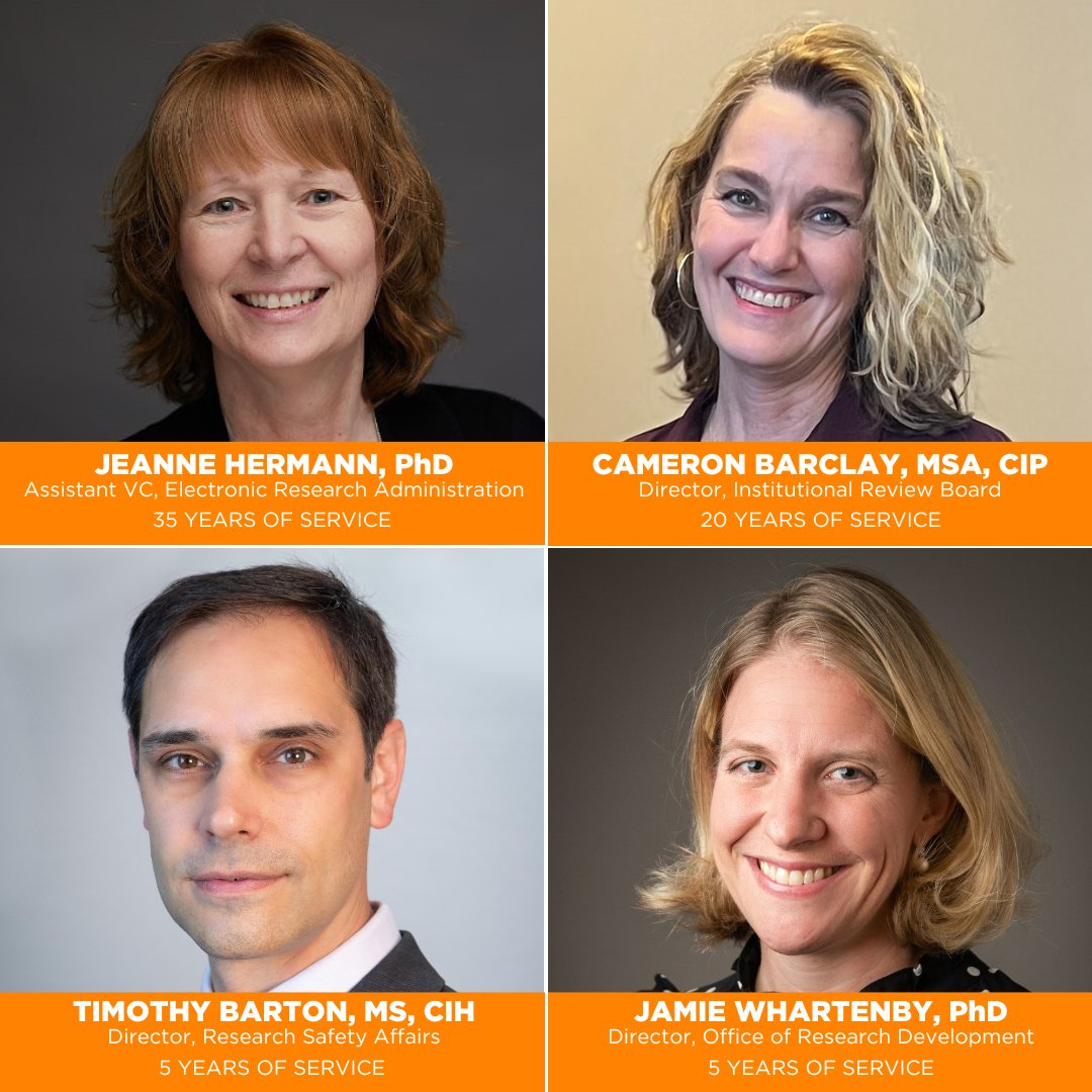 Join us in congratulating our very own Jeanne Hermann, Cameron Barclay, Timothy Barton, and Jamie Whartenby, PhD on receiving service awards for their longevity at @uthsc. We’re very thankful for their hard work and dedication