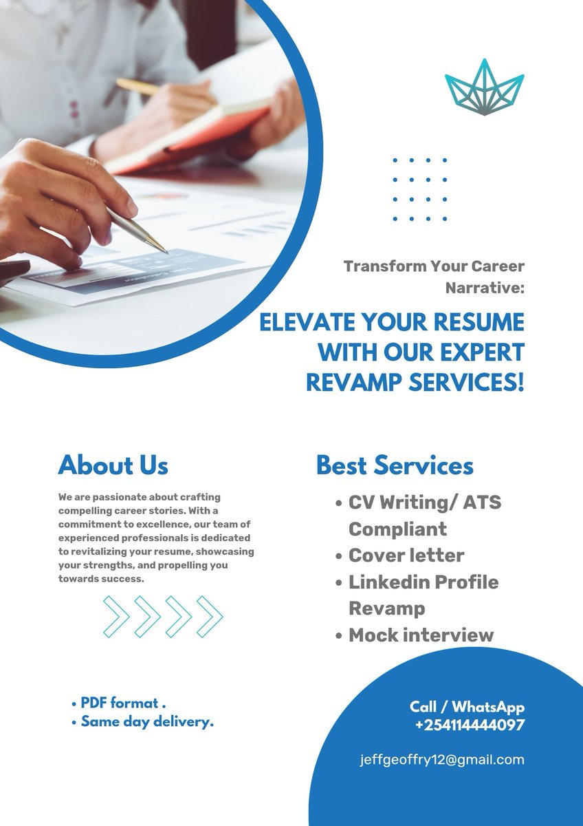 Unlock your career potential with a revamped resume! Let's connect and make it happen. #ResumeRevamp