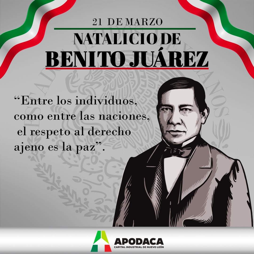📅 Hoy se conmemora natalicio de Benito Juárez, un símbolo de la lucha por la libertad, la justicia y la igualdad en México 🇲🇽

⚖️Su legado sigue inspirando a generaciones, recordándonos la importancia de la educación, la democracia y el respeto a la ley 📖