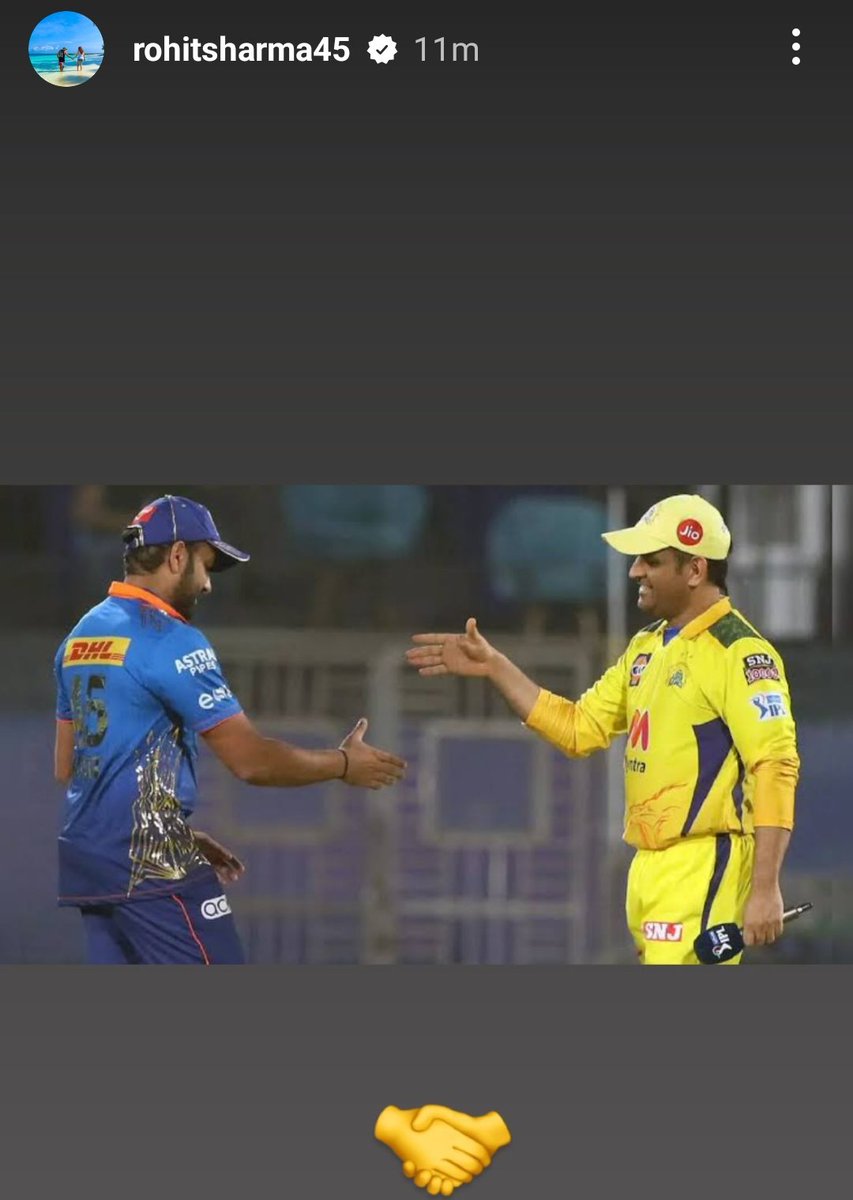 shivagupta_45's tweet photo. Rohit Sharma Insta Story.
#RohitSharma𓃵 🤝 #MSDhoni𓃵 #IPL2024 #MumbaiIndians #ChennaiSuperKings https://t.co/KCbyNTAAZa