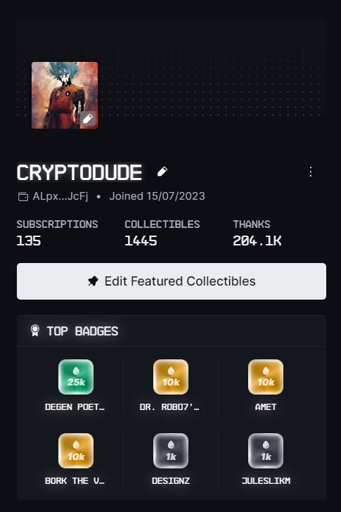 🎉 Milestone Alert! I've just hit a massive 200k droplets distributed! 👀

A massive thank you to <a href="/drip_haus/">DRiP 💧</a> and the 135 talented artists I have the privilege to follow and support. I continue to be amazed by your talent! o7