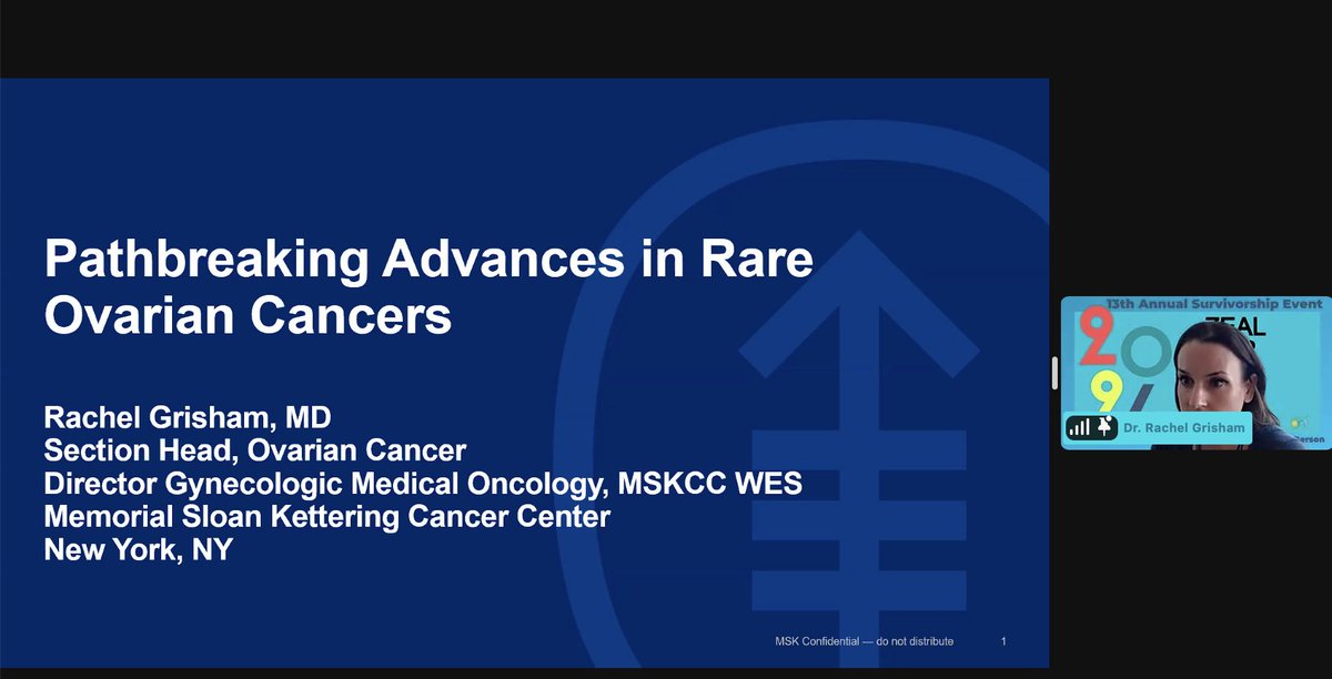 Dr. Rachel Grisham in the house to Talk About Pathbreaking Advances in Rare Ovarian Cancers. So needed topic, thank you Dr. Grisham!