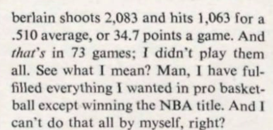 In 1965, and in only his 6th season, Wilt Chamberlain once again contemplated an early retirement, believing that he had accomplished everything possible in his career, except for an NBA Championship: 'I'm at the top of this game and I'm thinking of retiring. I have now racked…