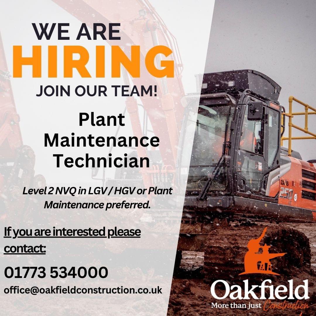 OakfieldLTD's tweet photo. 💡  WE ARE HIRING 💡 

📲  01773 534000 or office@oakfieldconstruction.co.uk https://t.co/9CJYgfR0U9