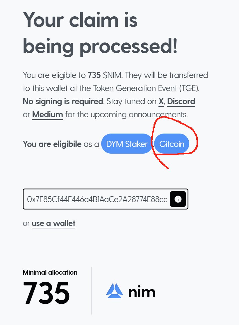 got 735 $NIM for staking 200+ $dym. 
Modular Expansion!! <a href="/nim_network/">nim</a> <a href="/dymension/">Dymension</a>