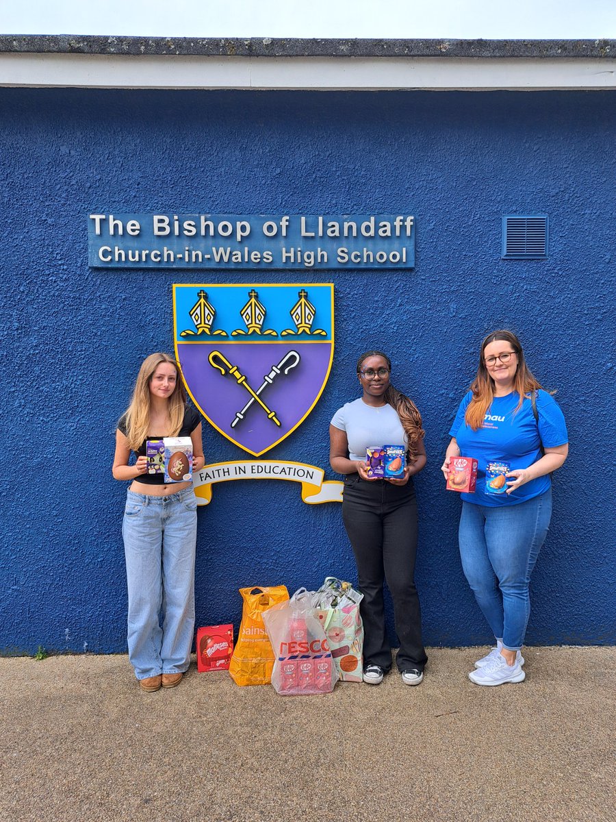 For their Advanced Skills Bacc Wales community action, Sarah and Tegan collected Easter eggs in the school community and today they passed them onto <a href="/LlamauUK/">Llamau</a>  Well done girls! 👏 
You will have made some children's Easter a little bit happier!