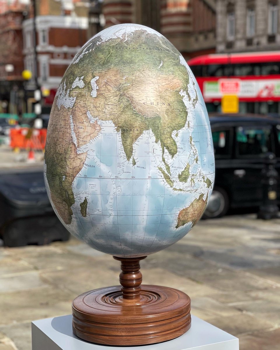 The sun came out this morning for the @elephantfamily launch of the Little Egg Hunt in @SloaneStreetSW1 Our Egg Globe is living safely in the @TheConranShop - Currently requiring a little hunting - soon to be in the window! elephant-family.org/our-work/event… #ElephantFamily #BigEggHunt