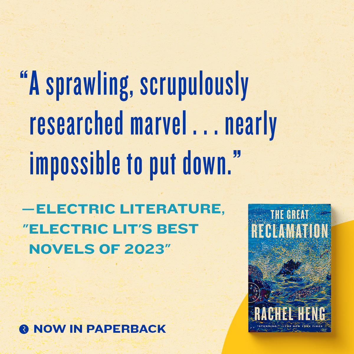 THE GREAT RECLAMATION by @rachelhengqp is now out in paperback 🌊💙 Read this epic and sweeping tale about characters caught in the tides of a changing Singapore during the 20th century. You'll savor every page. bit.ly/3eMAjTZ