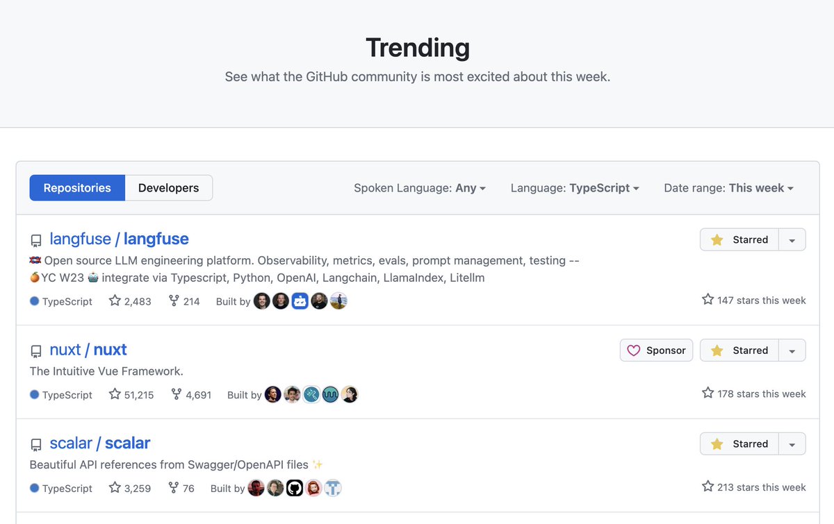 what's better than trending? trending 
with our friends @langfuse @nuxt_js 🥳