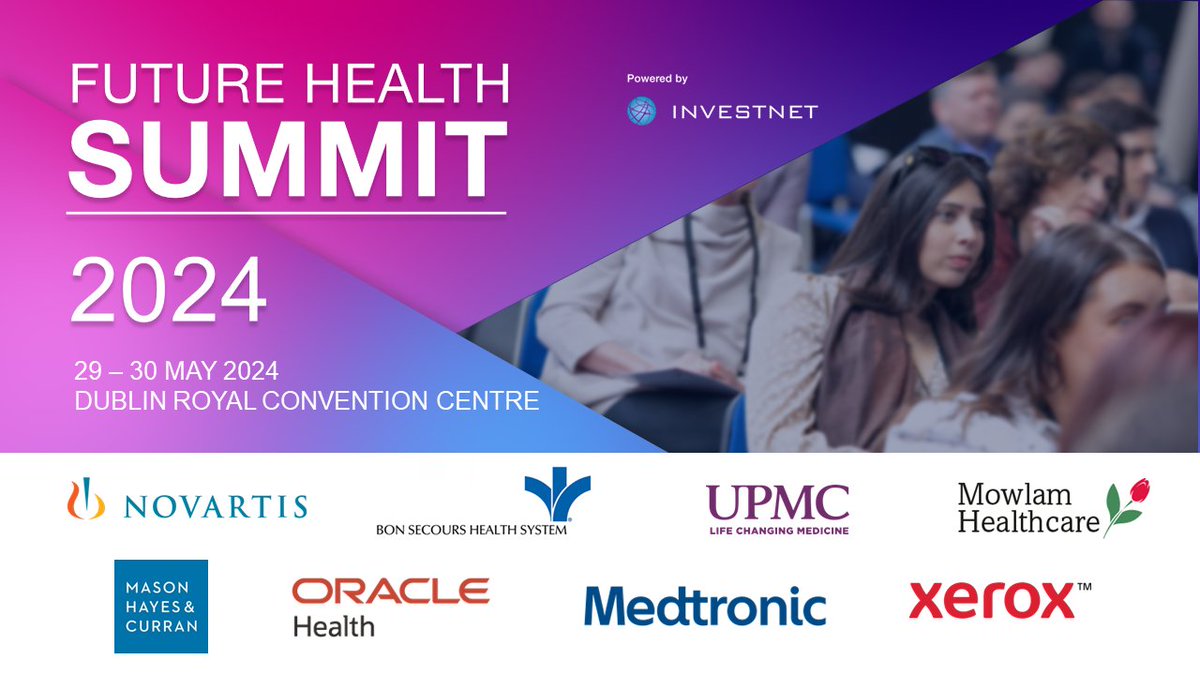 10 weeks today to the @InvestnetEvents Future Health Summit 2024 & we're delighted to share our working Agenda with you, earlier than ever before ! View Agenda here: futurehealthsummit.com/schedule/ Thank you to our major 2024 Partners !