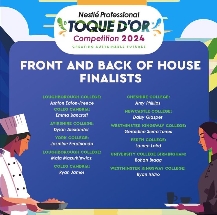 Delighted that Dylan Alexander, an ⁦@AyrshireColl⁩ Catering & Hospitality student has made it to the finals of the UK Torque D’Or Competition 👏🏻👏🏻👏🏻 Proud that ⁦@AyrshireColl⁩ has enabled his talent to flourish 😊
