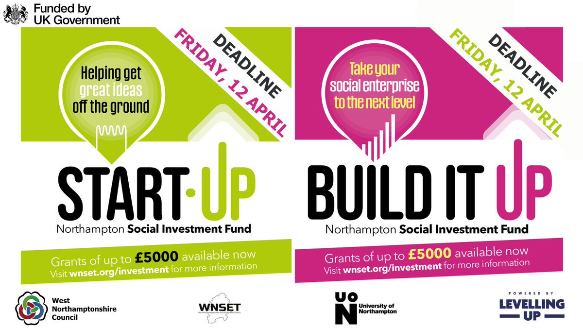 Just 3 weeks to go. The 3rd round of the #Northampton Social Enterprise Development Fund is LIVE. Apply for a grant of up to £5k to help develop &amp; grow your organisation in #WestNorthants. Deadline is 5pm, Friday 12th April 2024: wnset.org/investment
<a href="/WestNorthants/">West Northamptonshire Council</a>