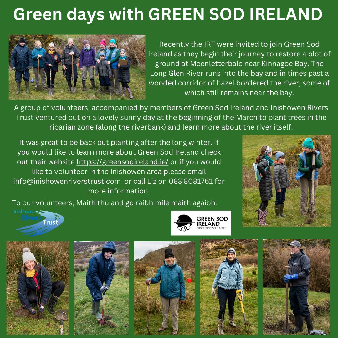 Thank to all the staff at Green Sod Ireland for the invitation to join them on their land at Meenletterbale. We had a great day planting trees, and making new friends. @GreenSodIreland @treeweek2024