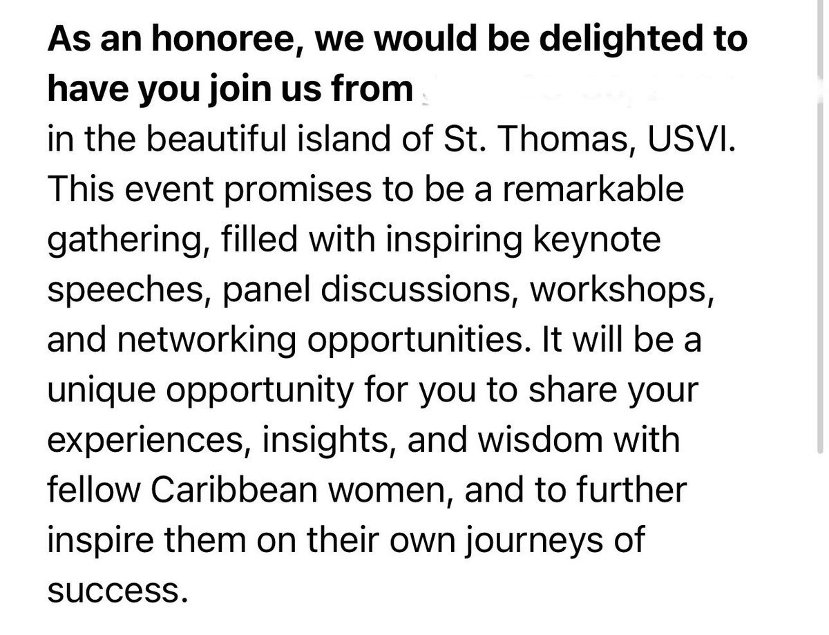 Y'all, I jus got an email that I'm being honored by one of the biggest women-led brands & they’re honoring us in THE VIRGIN ISLANDS 🥹
I am so thankful, USVI here we come✈️