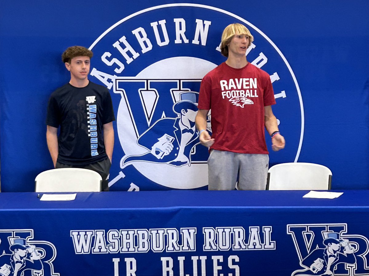 Congrats to ⁦<a href="/wrhsfball/">WRHS Football</a>⁩ WR ⁦<a href="/TitanOsburn/">Titan Osburn</a>⁩ signing with Benedictine &amp; ⁦<a href="/RuralTF/">WRTrack&Field</a>⁩ &amp; ⁦<a href="/RuralXC/">Washburn Rural XC</a>⁩  Athlete Hayden Keller for signing with Washburn University!