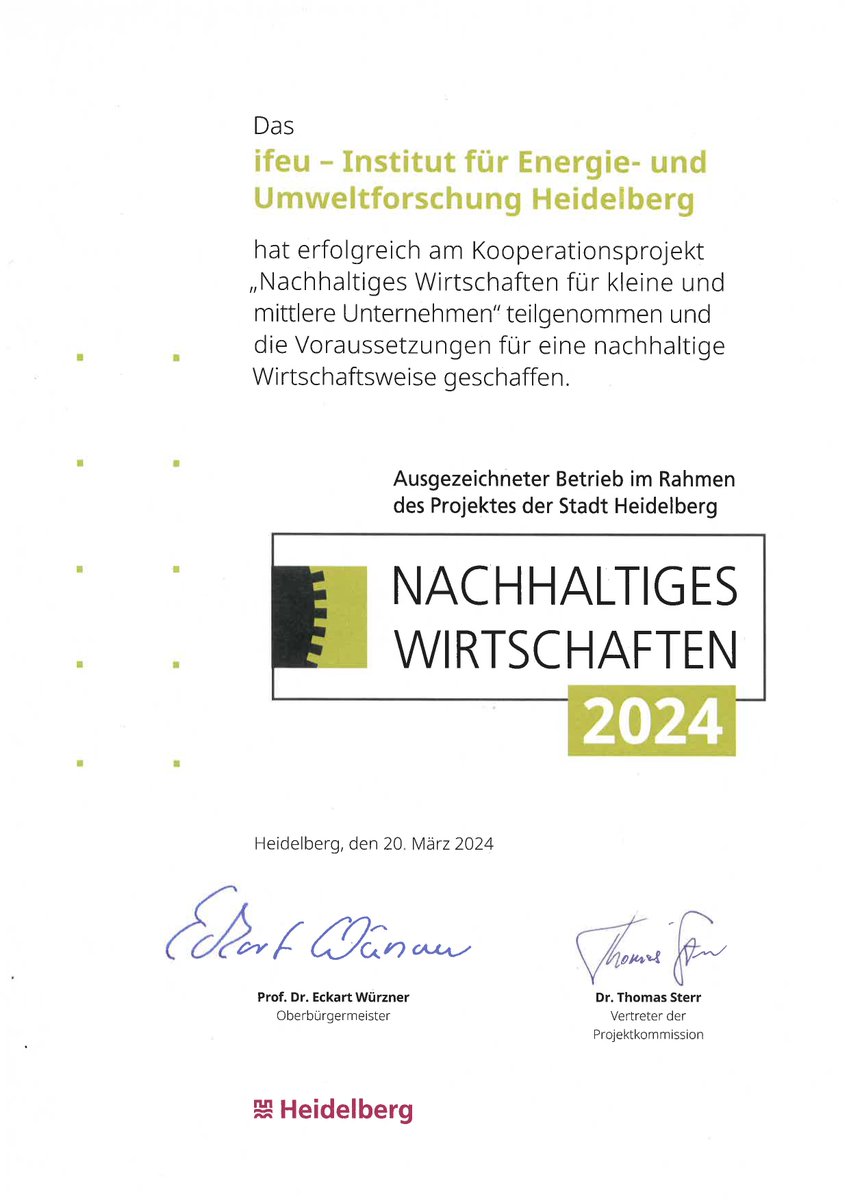 Vielen Dank! 🙏Wir freuen uns riesig und tun auch zukünftig alles dafür, immer besser zu werden und nachhaltige, bewusste Entscheidung in jeglichen Bereichen zu treffen. Weitere Infos folgen. #nachhaltigesWirtschaften